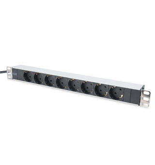 19" Strømskinne/ PDU 8 uttak, 7 m kabel