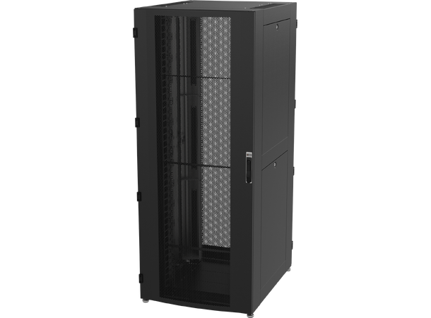 Ager datasenter rack 800x1000x2084mm 45U Perf. dører 80%, 1500kg, RAL 9005 Sort 