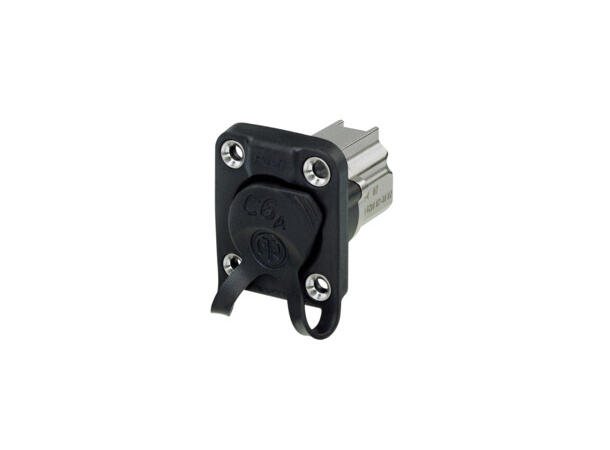 Neutrik EtherCON RJ45 Cat6A chassis IDC Sort IP65 med støvlokk 