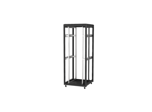 Ager Gulvskap 19" 42U 600x600x2012mm m/glassdør sort, 1000kg, inkl VCM 