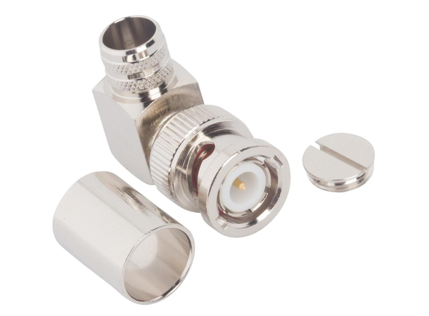 BNC male vinkel 50 ohm krymp LMR-400 Vinkelkontakt,For Belden 7810A og 400502 