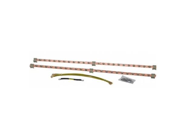 Jordingsskinne 780mm 2x23 jordingspunkt Leveres med 4x2,5mm2 gul/grønn 40cm 