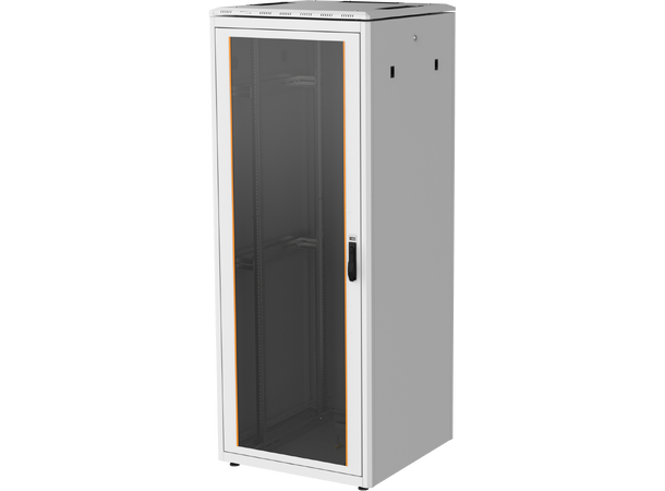 Ager Gulvskap 19" 47U 800x1000x2234mm m/glassdør Grå, 1000kg, inkl VCM 