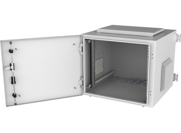 Ager Veggskap 19" 7U 600x600x409mm IP55 80kg, Grå, Innendørs 