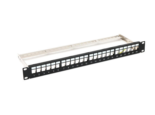 Jotec 19" panel skjermet for 24 keystone m/holder og jordingslask 