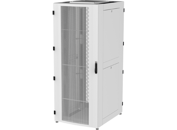Ager datasenter rack 800x1200x1950mm 42U Perf. dører 80%, 1500kg, RAL 7035 Grå 
