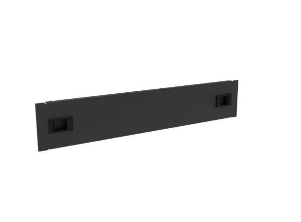 Blindpanel 2U 19" Verktøyfri m/ lås Ager, metall sort 