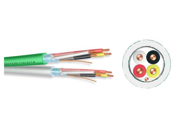 EIB/KNX 2x2x0,8mm Quad kabel LSZH FireFighter®, Dca-s2,d2,a2, Grå 
