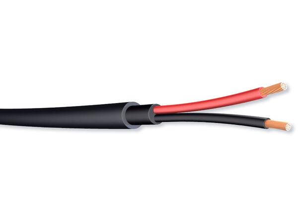 Høyttalerkabel 2x2,5mm2, Utendørs / DUCT LSZH/HDPE kappe, UV res, Sort 