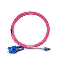 Jotec Patch Fiber OM4 LC-SC Duplex 0,5m Halogenfri, Magenta