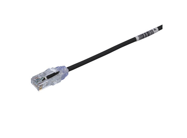 Patch kat6 UTP HF sort 0.2m, AWG28 Panduit Miniatyrpatch 