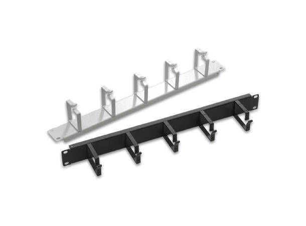 Ager 19" kabelføringspanel 1U sort 