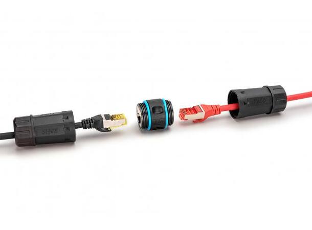 Skjøtestykke RJ45 hun/hun kat6a skjermet IP68- Out Door 