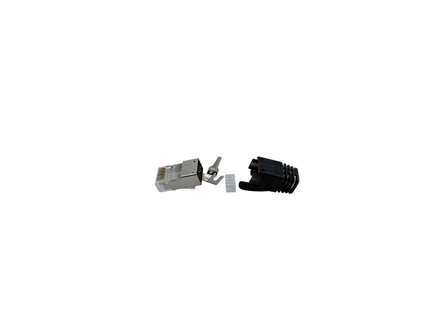 Jotec Cat 6A Modulær Plugg, Pass-Trough Skjermet RJ45. Krukke 25stk. Gold Plated 