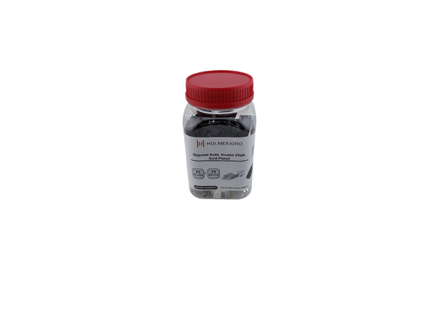 Jotec Cat 6A Modulær Plugg, Pass-Trough Skjermet RJ45. Krukke 25stk. Gold Plated 