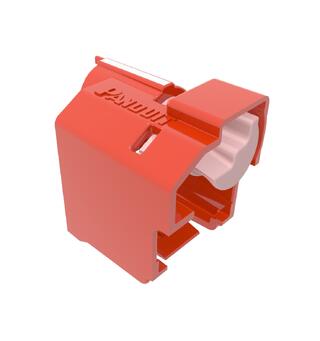 Lås for RJ45 patch i RJ45 han-kontakt pk a10stk+nøkkel Rød