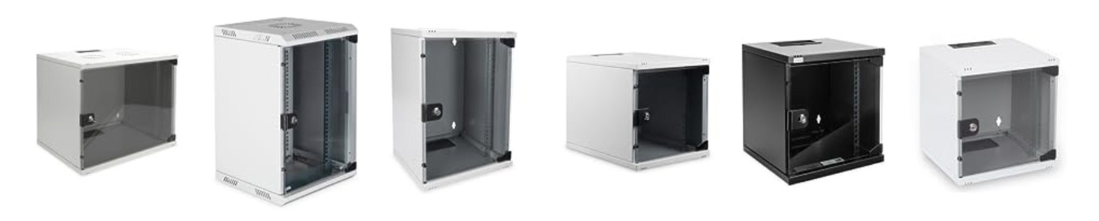 Små veggmonterte dataskap kan være et godt valg for enklere installasjoner i lokaler med begrenset plass. 